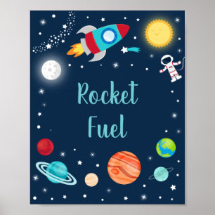 Poster Aniversário do Rocket Fuel Space para navios de fo