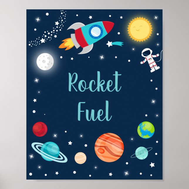 Poster Aniversário do Rocket Fuel Space para navios de fo (Frente)