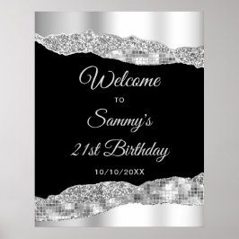 Poster Aniversário do Silver e do Glam Negro