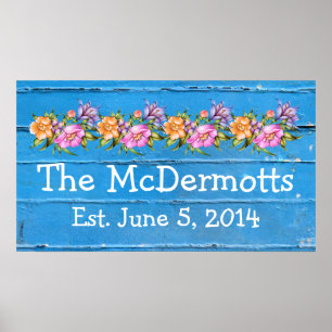 Póster Aniversário do sinal da casa/casamento - SRF