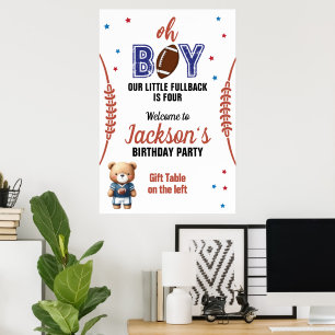 Poster Aniversário do Tema de Futebol