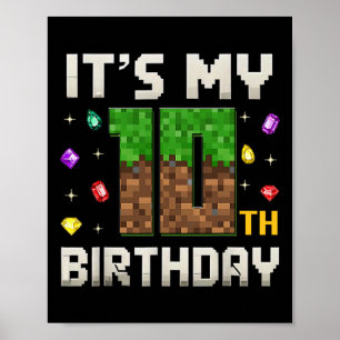 Poster Aniversário é o meu 10º Aniversário, jogador de ví