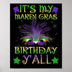Poster Aniversário é o meu aniversário do Mardi Gras