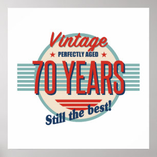 Poster Aniversário engraçado do 70 antiquado