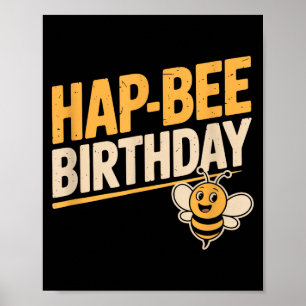 Poster Aniversário Feliz Abelha Presente Engraçado Amante