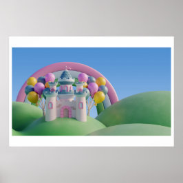 Poster Aniversário feliz do Arco-Íris