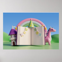 Poster Aniversário feliz do Arco-Íris