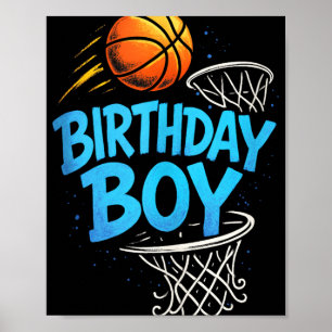 Poster Aniversário Garoto - Jogador de Basquete - Tanque 