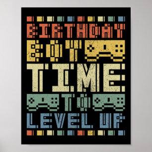 Poster Aniversário Hora De Aproximar Jogo De Vídeo Para A