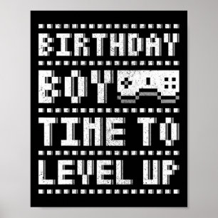 Poster Aniversário Hora De Aproximar Jogo De Vídeo Para A