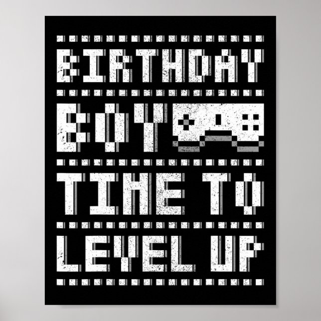 Poster Aniversário Hora De Aproximar Jogo De Vídeo Para A (Frente)