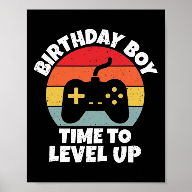 Poster Aniversário, Hora Do Aniversário Para Aproximar O  (Frente)