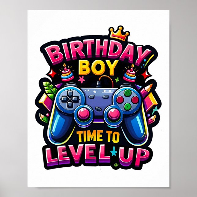 Poster Aniversário, Hora Do Aniversário Para Aproximar O  (Frente)