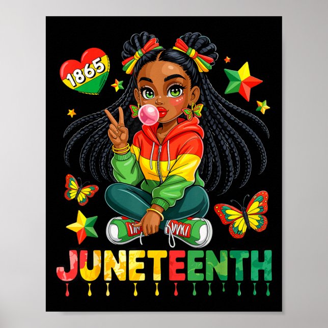 Poster Aniversário Juneteenth Coquette Feliz 1865 Meninas (Frente)