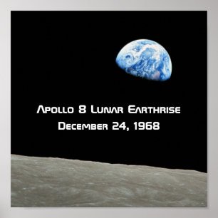 Poster Aniversário lunar de Apollo 8 Earthrise 50th