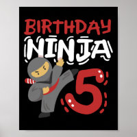Aniversário Ninja 5 Anos Crianças Karate 5 Birthda