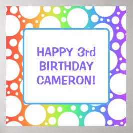 Poster Aniversário personalizado do Arco-Íris