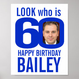 Poster Aniversário, quem tem 60 fotos personalizadas, pos