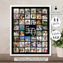 Poster Aniversário - Simples 44 Cores Personalizadas de C