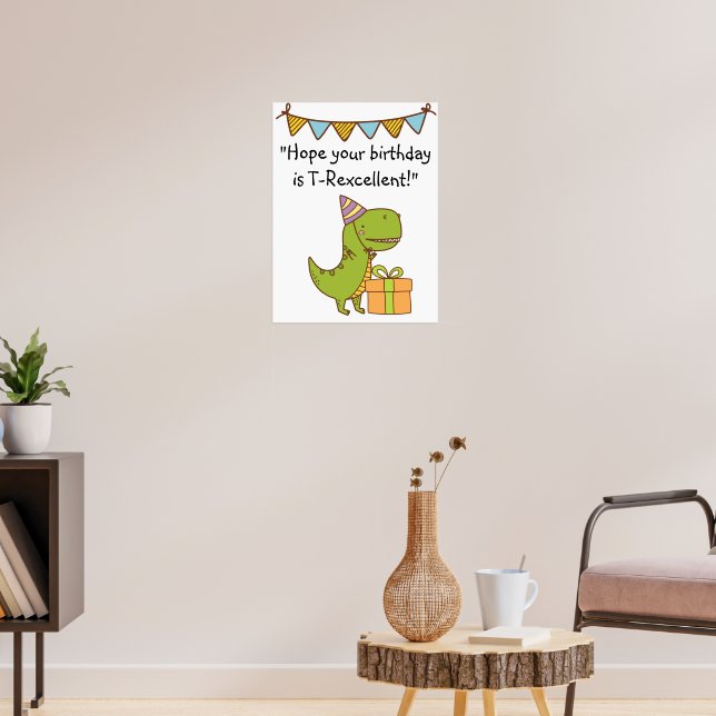 Poster Aniversário T-Rexcelente (Sala de Estar 3)