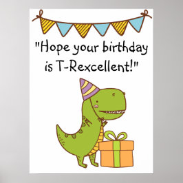 Poster Aniversário T-Rexcelente