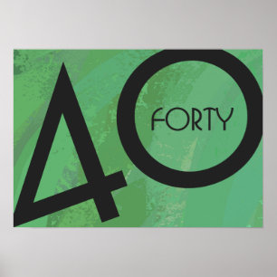 Poster Aniversário Verde de 40 Décadas