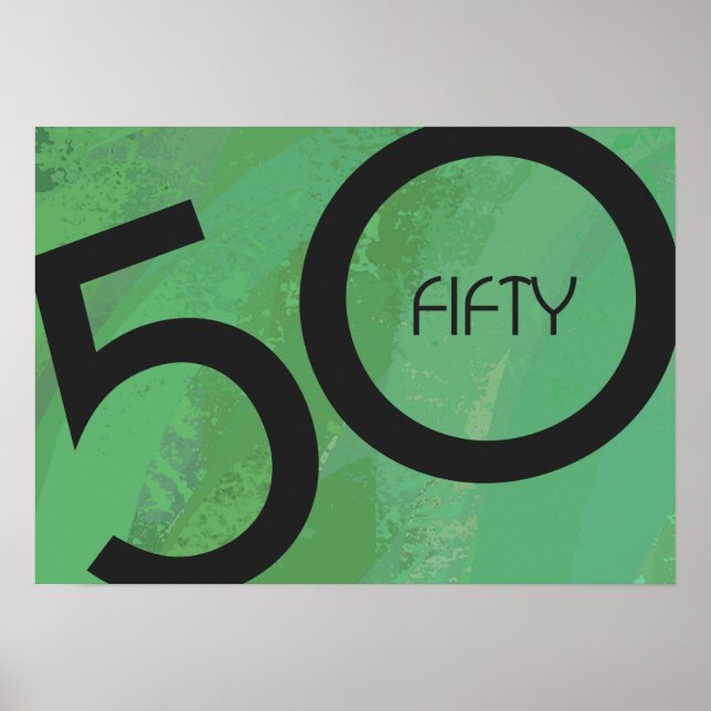 Póster Aniversário Verde de 50 Décadas (Frente)