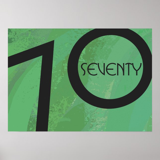 Póster Aniversário Verde de 70 Décadas (Frente)