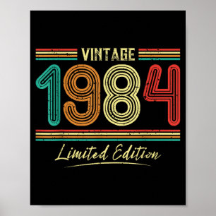 Poster Aniversário Vintage 1984 1984 Edição Lied Retro Ho