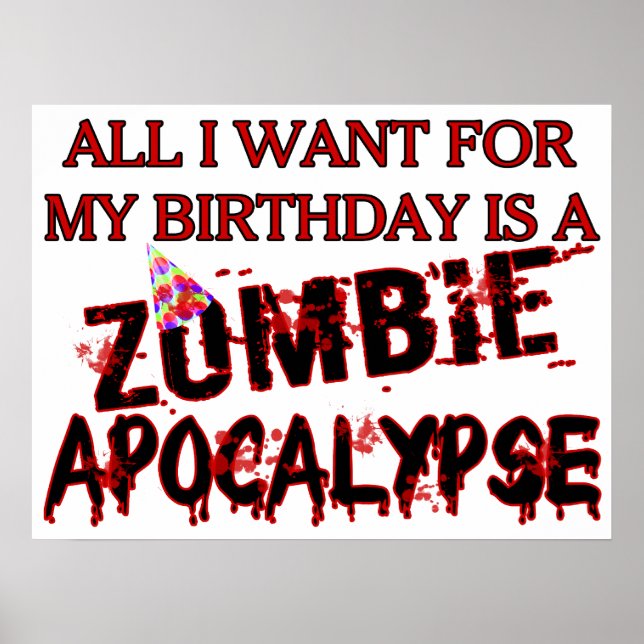 Poster Aniversário Zombie Apocalypse (Frente)