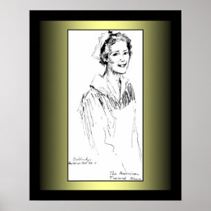 Poster Anjo americano do ~ da enfermeira do ~ da Primeira