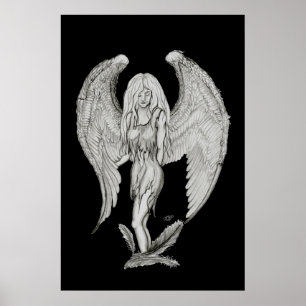 Póster Anjo - Black and design white