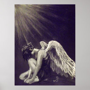 Póster Anjo caído - esboço 2
