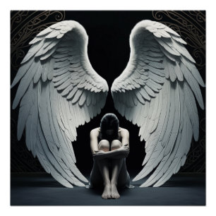 Póster Anjo com asas grandes