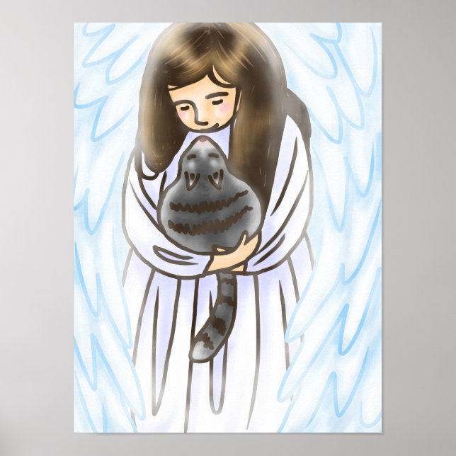 Póster Anjo com Cat (Frente)