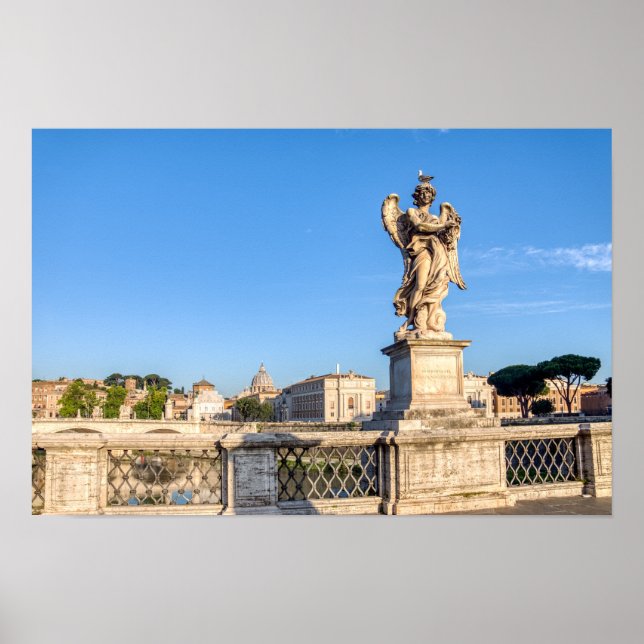 Poster Anjo com Coroa de Cornos - Sant'Angelo, Roma (Frente)