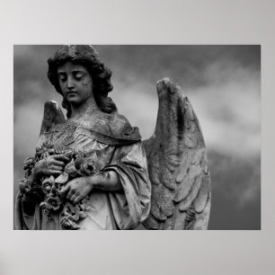 Póster Anjo com rosas