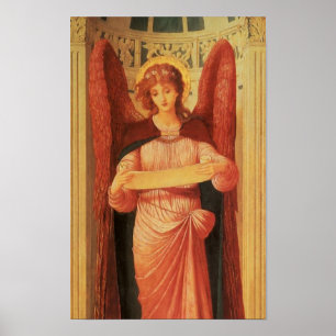 Póster Anjo com um Pergaminho por John Melhuish Strudwick