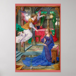 Poster Anjo da Anunciação e arte religiosa medieval de Ma