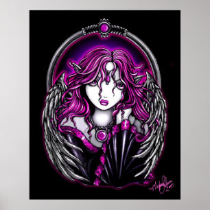 Poster Anjo-da-guarda magenta