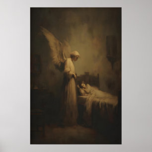 Poster Anjo da Guarda Observando Criança Adormecida