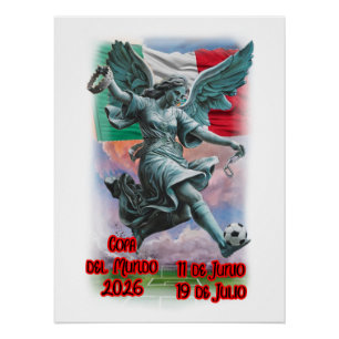 Póster Anjo da Independência jogando Futebol em um