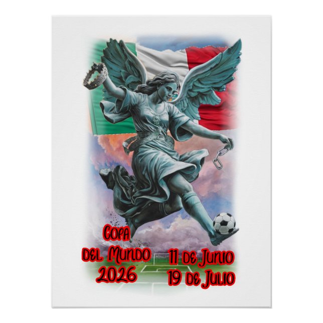 Póster Anjo da Independência jogando Futebol em um  (Frente)