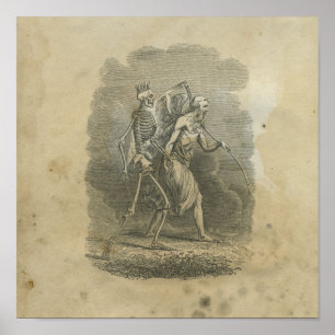 Poster Anjo da Morte com Esqueleto