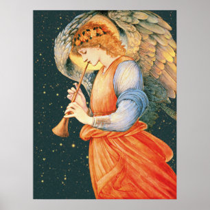 Poster Anjo de Burne-Jones que joga o flageolet CC1135