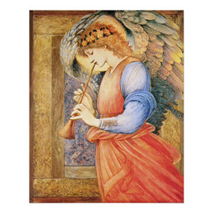 Póster Anjo de Burne-Jones que joga o flageolet CC1152