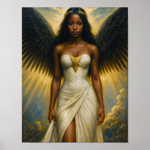 Poster Anjo de Pele Escura com Asas Pretas