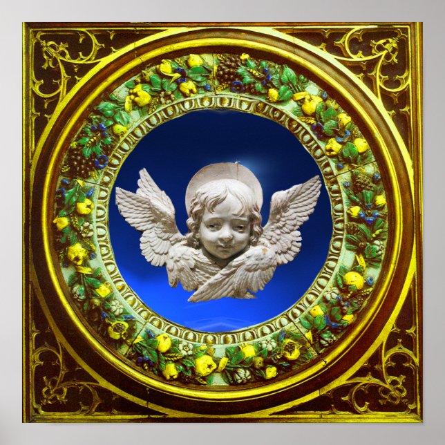 POSTER ANJO DE RENAISSÂNCIA DA FLORENTINA COM COROA FLORA (Frente)