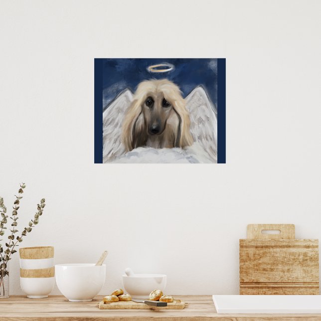 Poster Anjo do Afghan Hound (Cozinha)