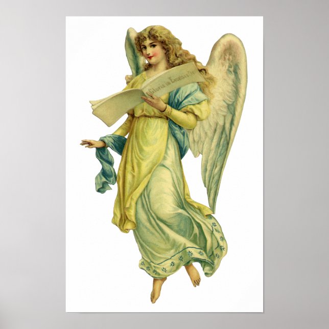 Póster Anjo do Natal Vitoriano, Gloria in Excelsis Deo (Frente)
